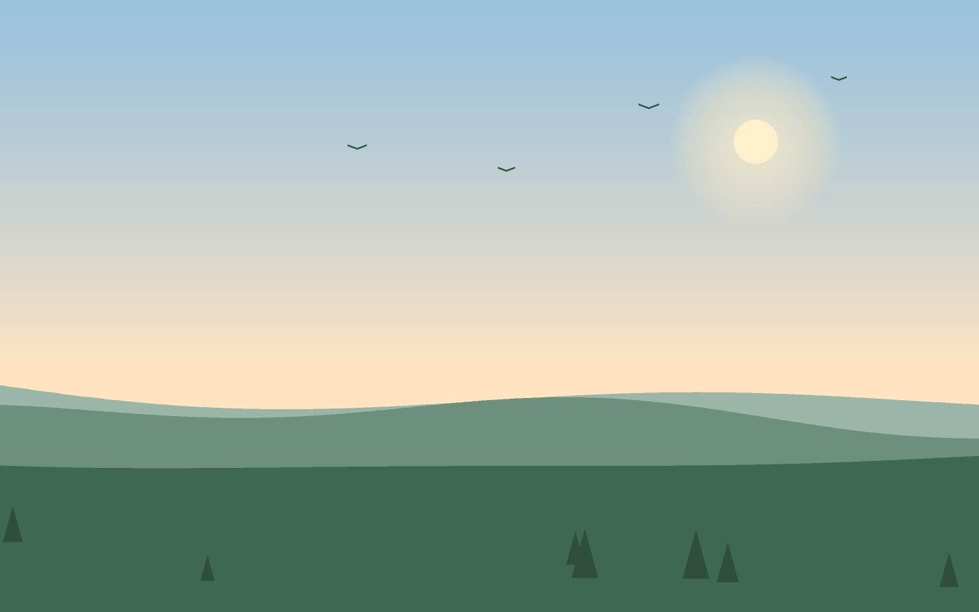 Ilustração de uma paisagem